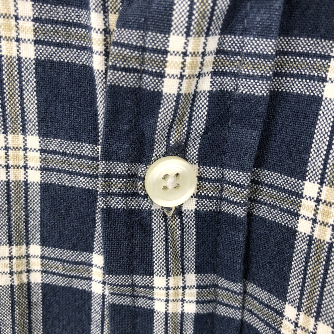 90'S GAP Vintage Long Sleeve Cotton Check Shirt, Men's Size L cotton navy blue type Vintage Second Hand