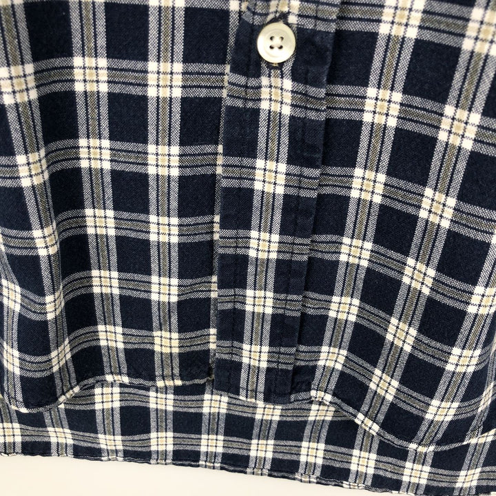 90'S GAP Vintage Long Sleeve Cotton Check Shirt, Men's Size L cotton navy blue type Vintage Second Hand