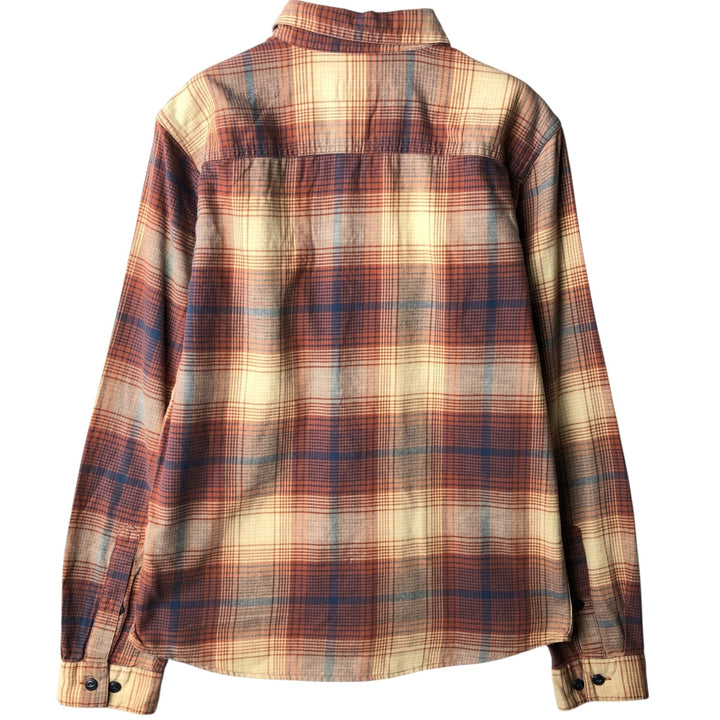 Patagonia ORGANIC COTTON 54020FA19 Long-Sleeve Flannel Check Shirt, Men's Size S (approx.) Organic cotton brown type Vintage Second Hand