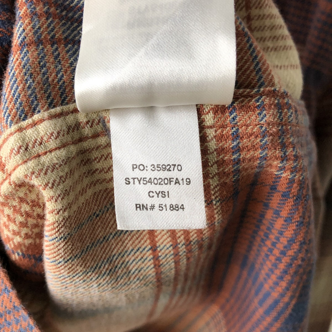 Patagonia ORGANIC COTTON 54020FA19 Long-Sleeve Flannel Check Shirt, Men's Size S (approx.) Organic cotton brown type Vintage Second Hand