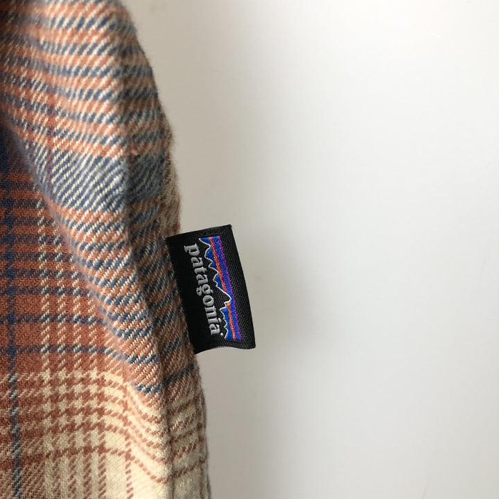 Patagonia ORGANIC COTTON 54020FA19 Long-Sleeve Flannel Check Shirt, Men's Size S (approx.) Organic cotton brown type Vintage Second Hand
