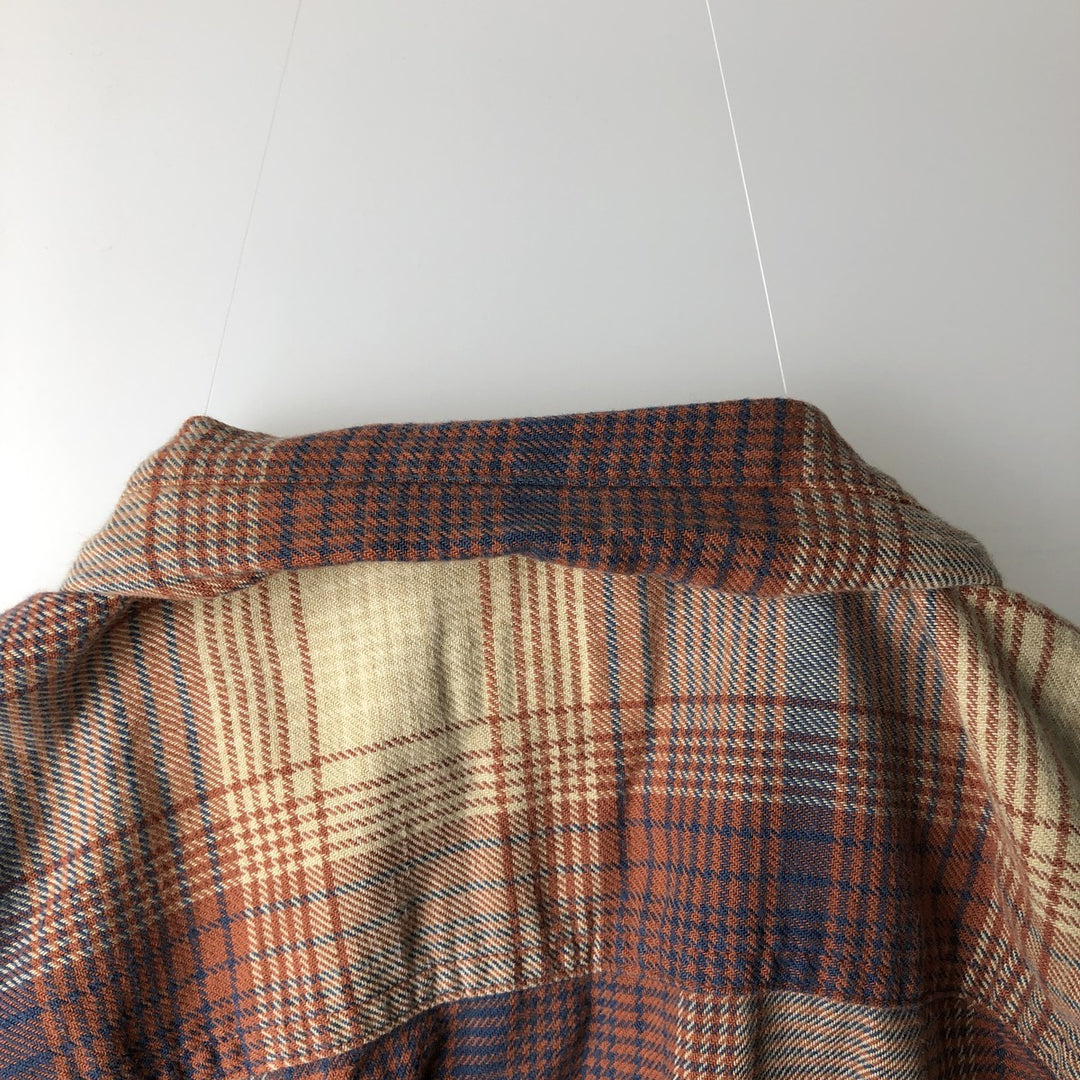 Patagonia ORGANIC COTTON 54020FA19 Long-Sleeve Flannel Check Shirt, Men's Size S (approx.) Organic cotton brown type Vintage Second Hand