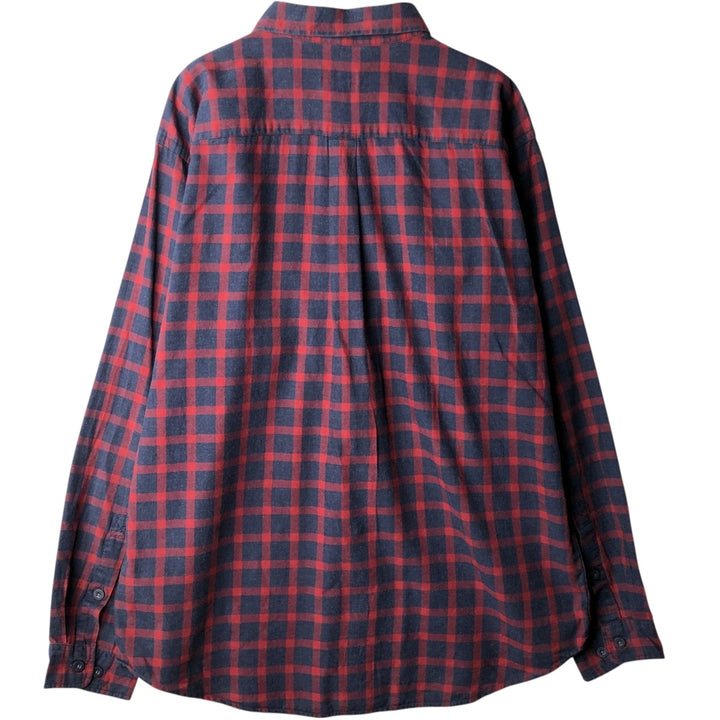 Patagonia Organic Cotton Long-Sleeve Flannel Check Shirt (Men's Size L) Organic cotton red type Vintage Second Hand