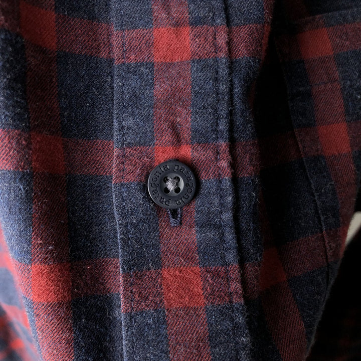 Patagonia Organic Cotton Long-Sleeve Flannel Check Shirt (Men's Size L) Organic cotton red type Vintage Second Hand