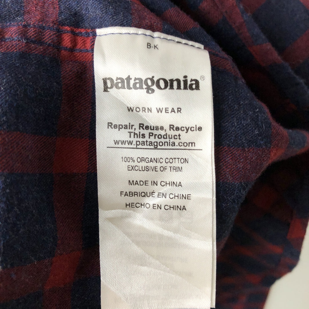 Patagonia ORGANIC COTTON 53837FA17 Long-Sleeve Flannel Check Shirt, Men's Size L (approx.) Organic cotton red type Vintage Second Hand