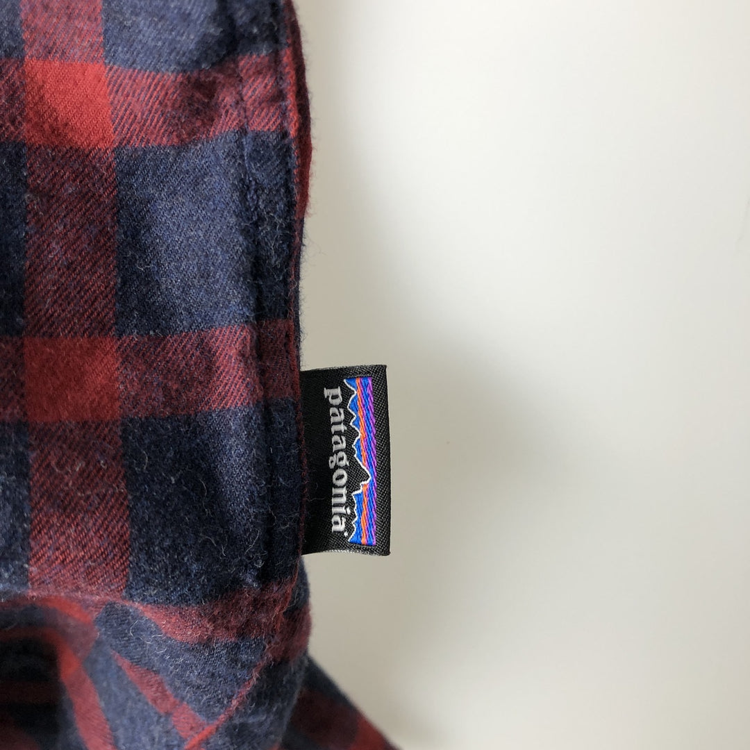 Patagonia ORGANIC COTTON 53837FA17 Long-Sleeve Flannel Check Shirt, Men's Size L (approx.) Organic cotton red type Vintage Second Hand