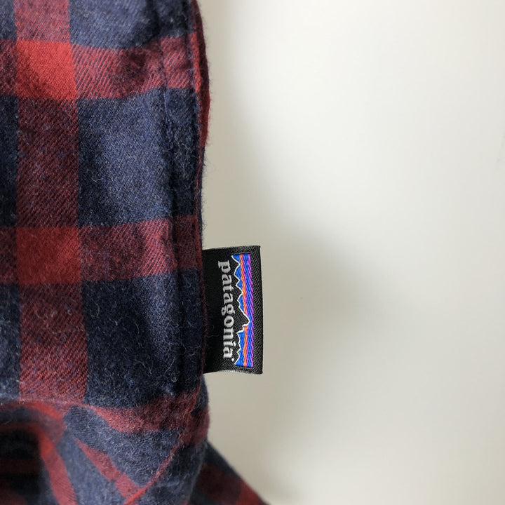 Patagonia ORGANIC COTTON 53837FA17 Long-Sleeve Flannel Check Shirt, Men's Size L (approx.) Organic cotton red type Vintage Second Hand