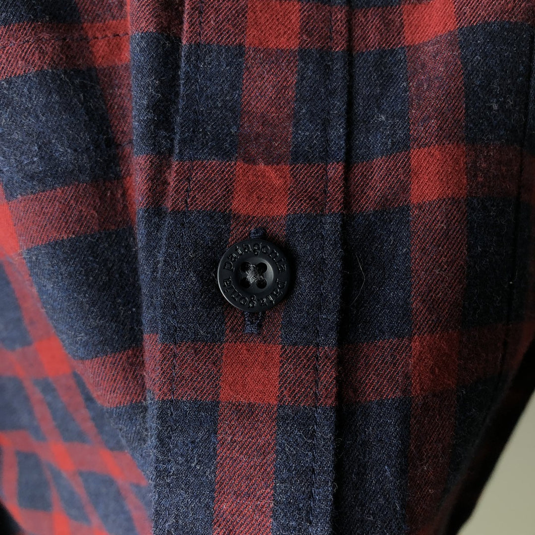 Patagonia ORGANIC COTTON 53837FA17 Long-Sleeve Flannel Check Shirt, Men's Size L (approx.) Organic cotton red type Vintage Second Hand