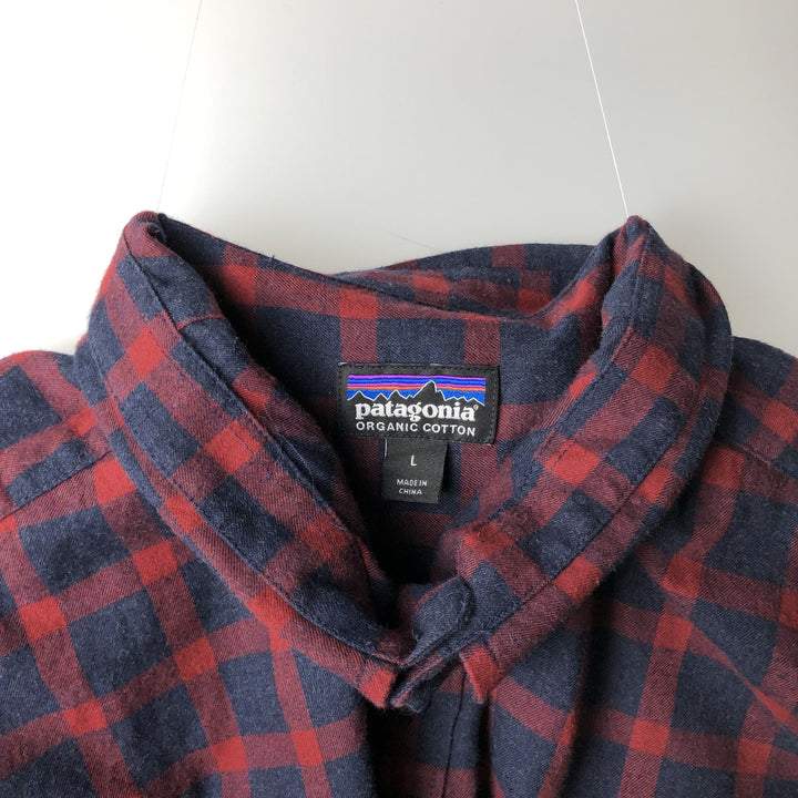 Patagonia ORGANIC COTTON 53837FA17 Long-Sleeve Flannel Check Shirt, Men's Size L (approx.) Organic cotton red type Vintage Second Hand