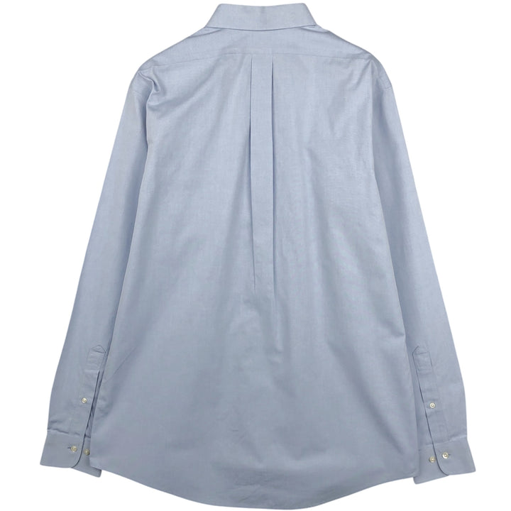 Brooks Brothers Wide Collar Plain Long-Sleeve Cotton Shirt, Men's Size L (approx.) cotton Blue type light blue Vintage Second Hand