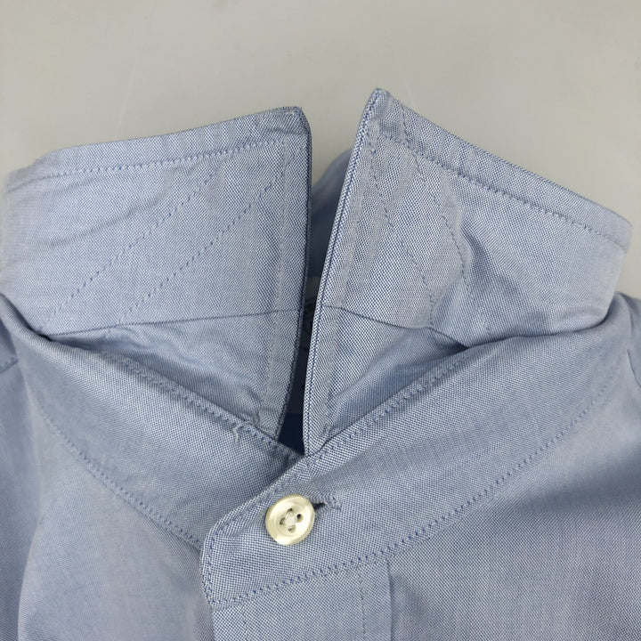 Brooks Brothers Wide Collar Plain Long-Sleeve Cotton Shirt, Men's Size L (approx.) cotton Blue type light blue Vintage Second Hand