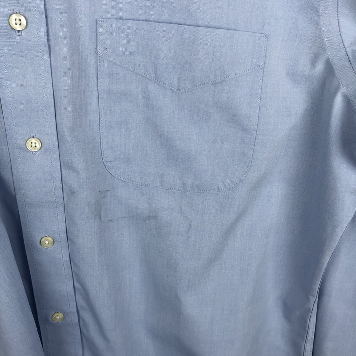 Brooks Brothers Wide Collar Plain Long-Sleeve Cotton Shirt, Men's Size L (approx.) cotton Blue type light blue Vintage Second Hand