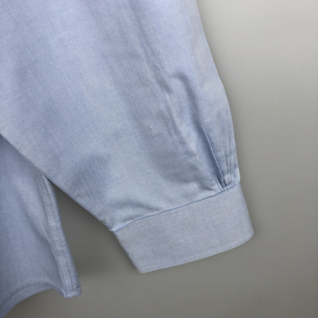 Brooks Brothers Wide Collar Plain Long-Sleeve Cotton Shirt, Men's Size L (approx.) cotton Blue type light blue Vintage Second Hand