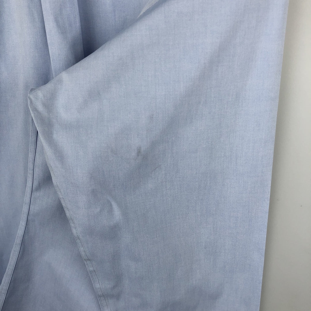 Brooks Brothers Wide Collar Plain Long-Sleeve Cotton Shirt, Men's Size L (approx.) cotton Blue type light blue Vintage Second Hand