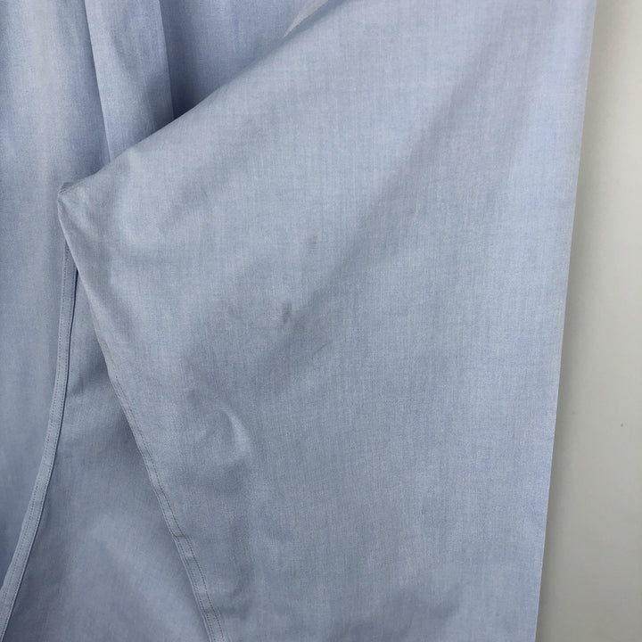 Brooks Brothers Wide Collar Plain Long-Sleeve Cotton Shirt, Men's Size L (approx.) cotton Blue type light blue Vintage Second Hand