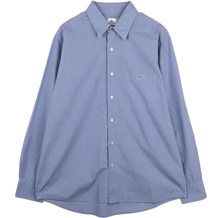 2000s- Lacoste long-sleeved cotton shirt, men's size L (approx.) cotton blue type Vintage Second Hand
