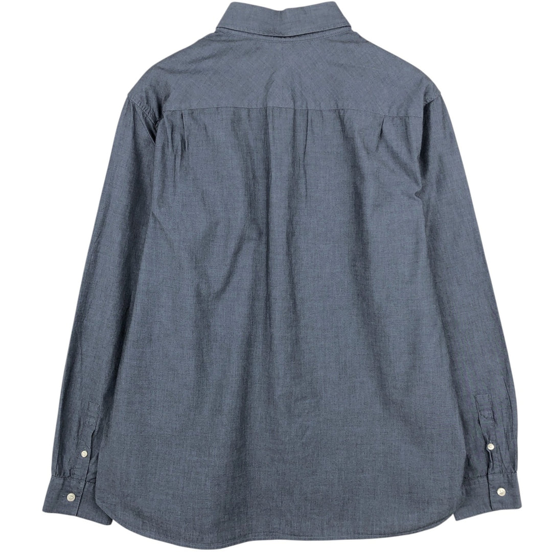 Fred Perry long-sleeved button-down shirt, men's size L (approx.) cotton navy blue type Vintage Second Hand