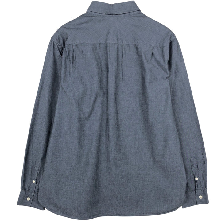 Fred Perry long-sleeved button-down shirt, men's size L (approx.) cotton navy blue type Vintage Second Hand