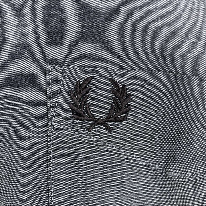 Fred Perry long-sleeved button-down shirt, men's size L (approx.) cotton navy blue type Vintage Second Hand