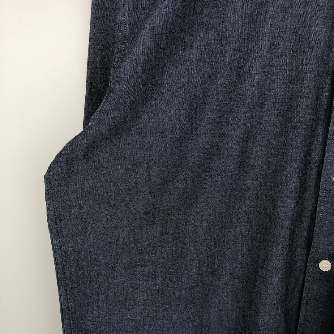 Fred Perry long-sleeved button-down shirt, men's size L (approx.) cotton navy blue type Vintage Second Hand