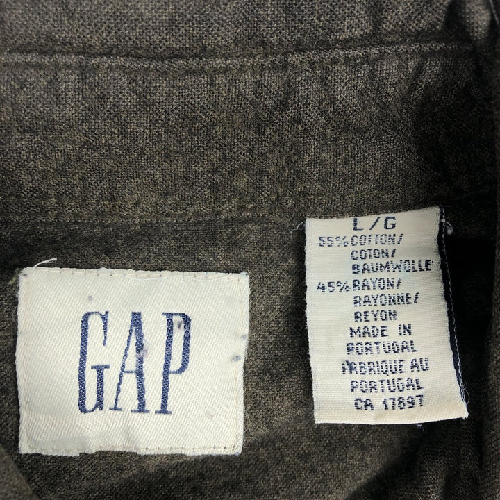 90'S GAP Vintage Long Sleeve Button-Down Shirt, Men's Size L cotton brown type Vintage Second Hand