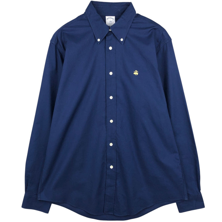 Brooks Brothers 1818 REGENT Long Sleeve Button Down Shirt, Men's Size L Supima Cotton navy blue type Vintage Second Hand