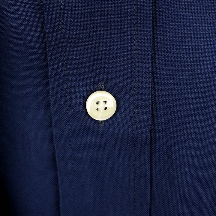 Brooks Brothers 1818 REGENT Long Sleeve Button Down Shirt, Men's Size L Supima Cotton navy blue type Vintage Second Hand