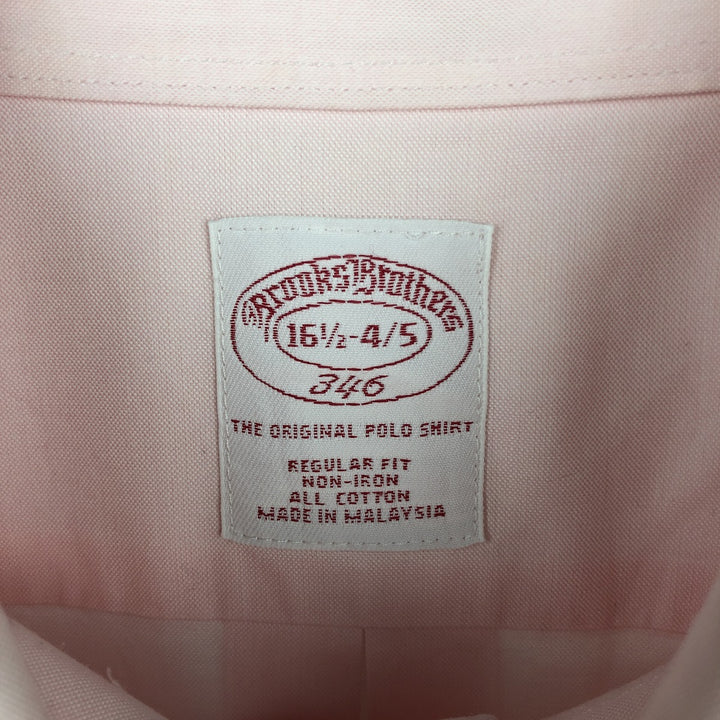 Brooks Brothers 346 Regular Fit Long-Sleeve Button-Down Shirt (Men's Size L) cotton pink type Vintage Second Hand