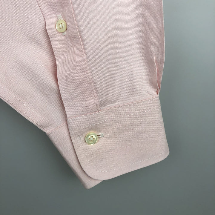 Brooks Brothers 346 Regular Fit Long-Sleeve Button-Down Shirt (Men's Size L) cotton pink type Vintage Second Hand