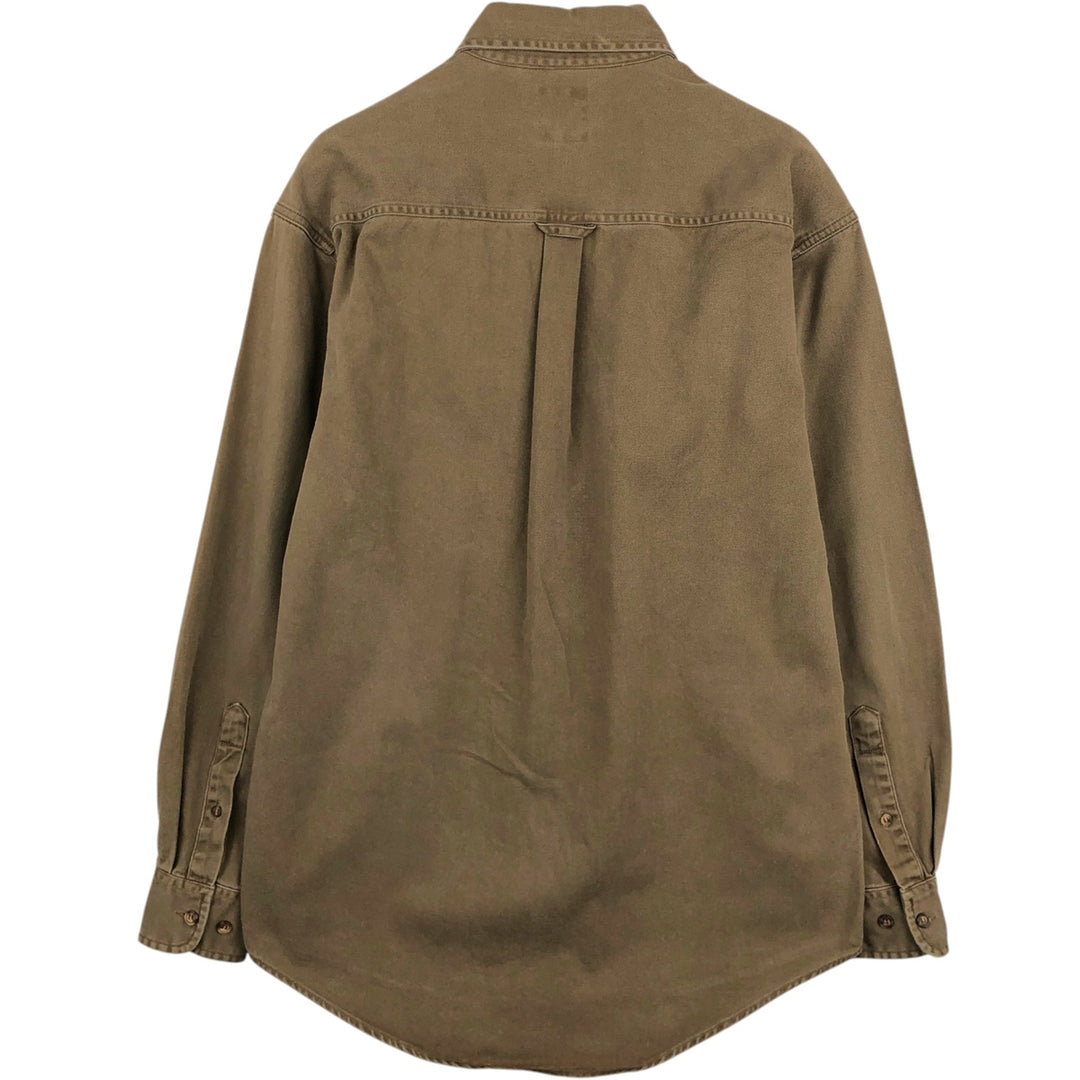 90'S GAP (Old GAP) Long-Sleeve Button-Down Shirt, Men's Size S (Equivalent), Vintage cotton brown type Vintage Second Hand