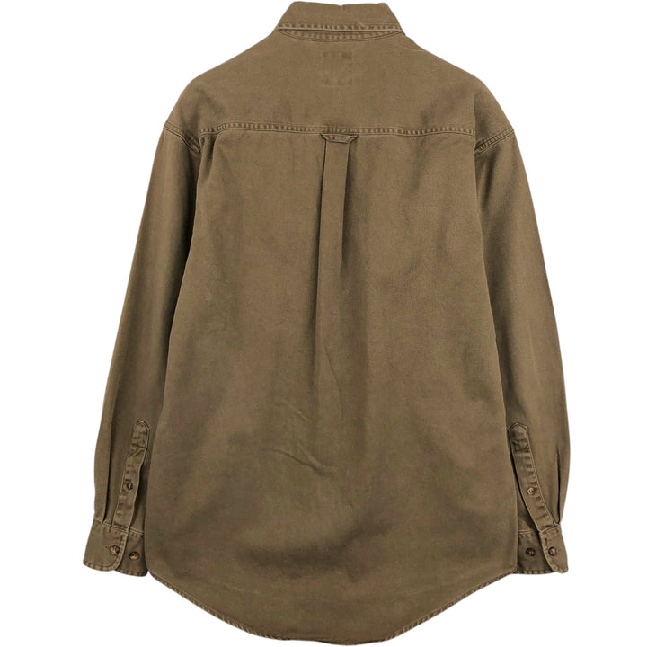 90'S GAP (Old GAP) Long-Sleeve Button-Down Shirt, Men's Size S (Equivalent), Vintage cotton brown type Vintage Second Hand