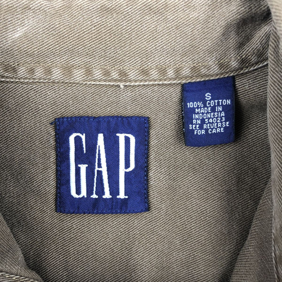 90'S GAP (Old GAP) Long-Sleeve Button-Down Shirt, Men's Size S (Equivalent), Vintage cotton brown type Vintage Second Hand