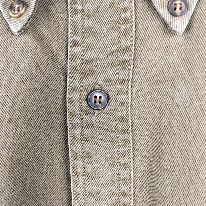 90'S GAP (Old GAP) Long-Sleeve Button-Down Shirt, Men's Size S (Equivalent), Vintage cotton brown type Vintage Second Hand