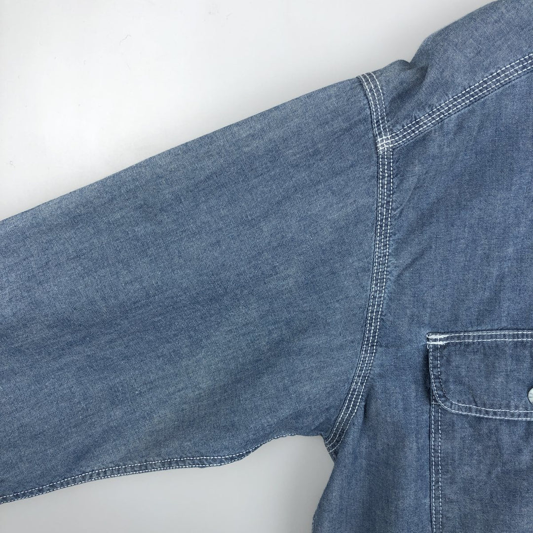 Levi's long-sleeved cotton shirt, men's size M (approx.) cotton blue type Vintage Second Hand
