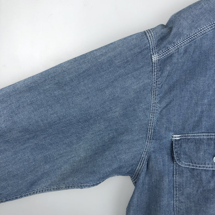 Levi's long-sleeved cotton shirt, men's size M (approx.) cotton blue type Vintage Second Hand
