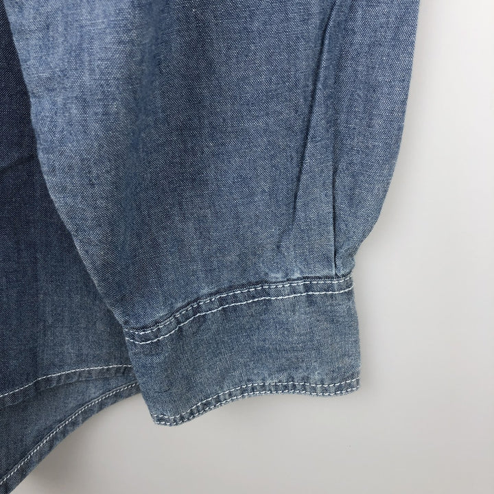 Levi's long-sleeved cotton shirt, men's size M (approx.) cotton blue type Vintage Second Hand