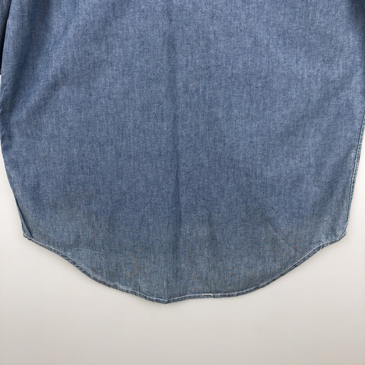 Levi's long-sleeved cotton shirt, men's size M (approx.) cotton blue type Vintage Second Hand