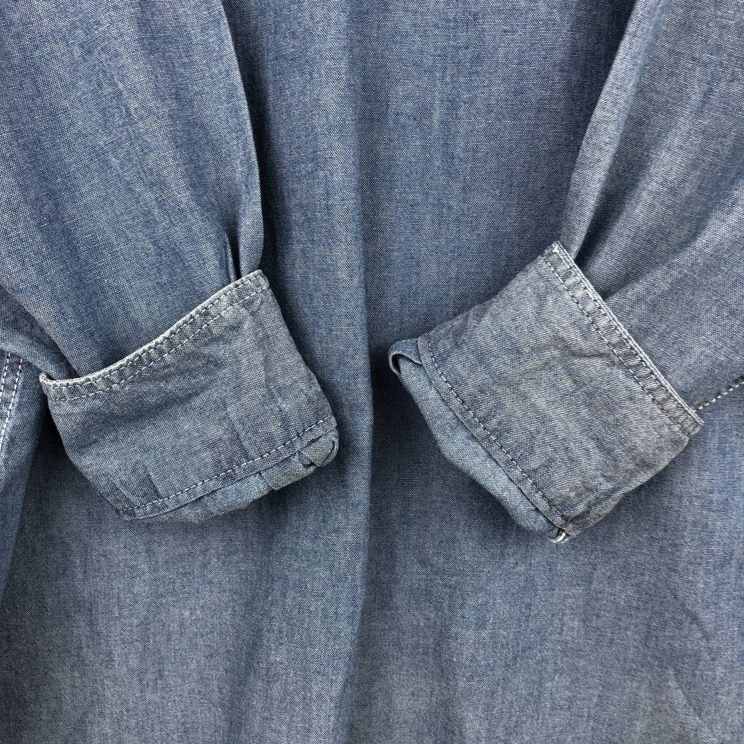 Levi's long-sleeved cotton shirt, men's size M (approx.) cotton blue type Vintage Second Hand