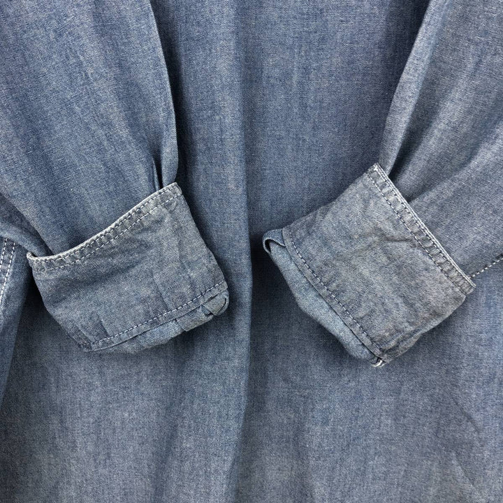 Levi's long-sleeved cotton shirt, men's size M (approx.) cotton blue type Vintage Second Hand