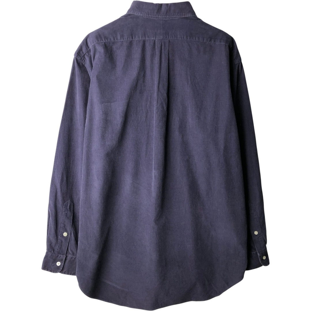 Ralph Lauren POLO GOLF TILDEN Long-Sleeve Button-Down Corduroy Shirt, Men's Size L (approx.) cotton navy blue type Vintage Second Hand