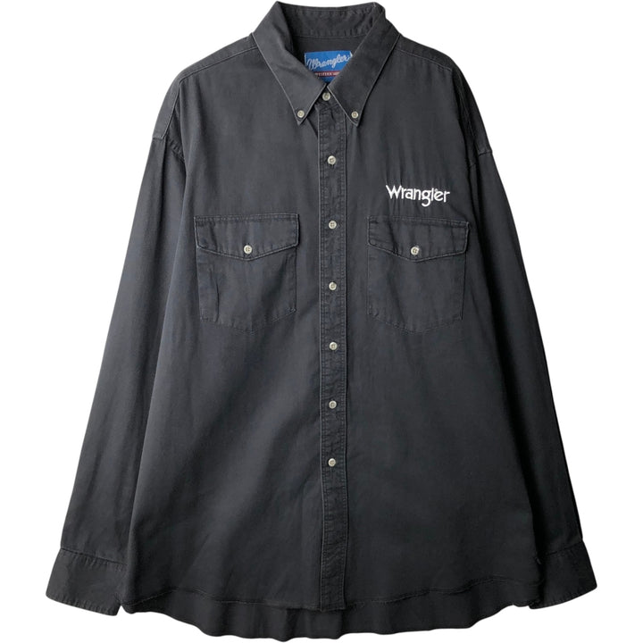 90'S Wrangler Button-Down Long-Sleeve Western Shirt, Men's Size XL (Vintage) unclear black type Vintage Second Hand