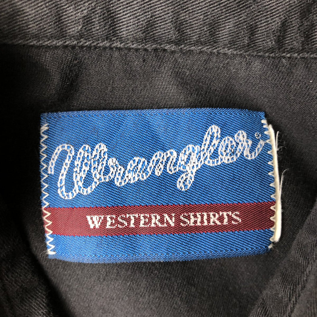90'S Wrangler Button-Down Long-Sleeve Western Shirt, Men's Size XL (Vintage) unclear black type Vintage Second Hand