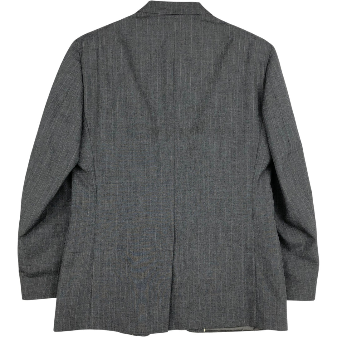 Botany Stripe Pattern Tailored Jacket, Made in USA, Men's Size L (approx.) unclear gray type Vintage Second Hand
