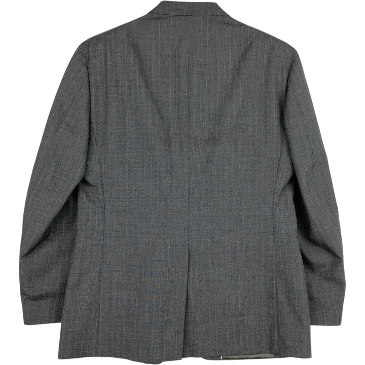 Botany Stripe Pattern Tailored Jacket, Made in USA, Men's Size L (approx.) unclear gray type Vintage Second Hand