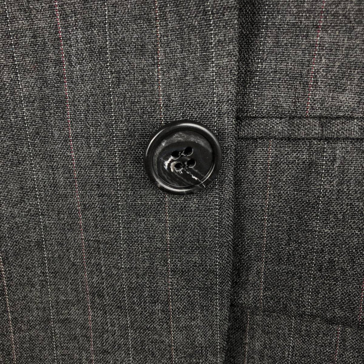 Botany Stripe Pattern Tailored Jacket, Made in USA, Men's Size L (approx.) unclear gray type Vintage Second Hand