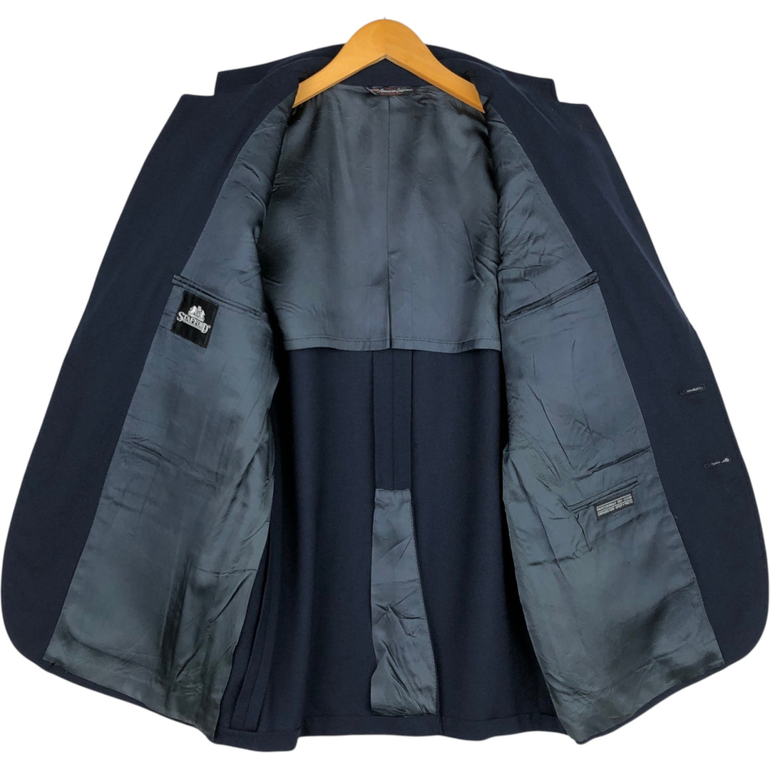 Stafford Navy Blazer Tailored Jacket, Made in USA, Men's Size M (approx.) unclear navy blue type Vintage Second Hand