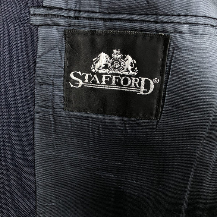 Stafford Navy Blazer Tailored Jacket, Made in USA, Men's Size M (approx.) unclear navy blue type Vintage Second Hand