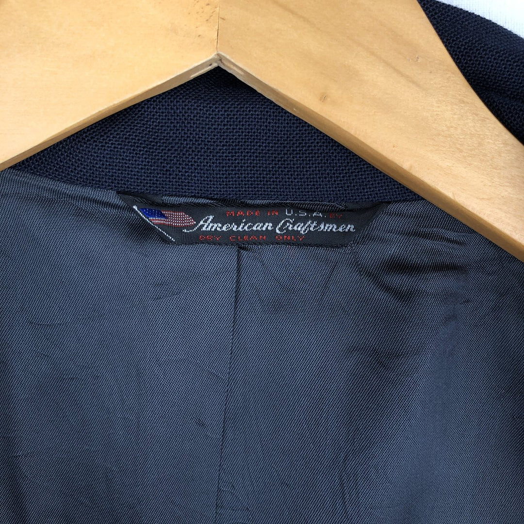 Stafford Navy Blazer Tailored Jacket, Made in USA, Men's Size M (approx.) unclear navy blue type Vintage Second Hand