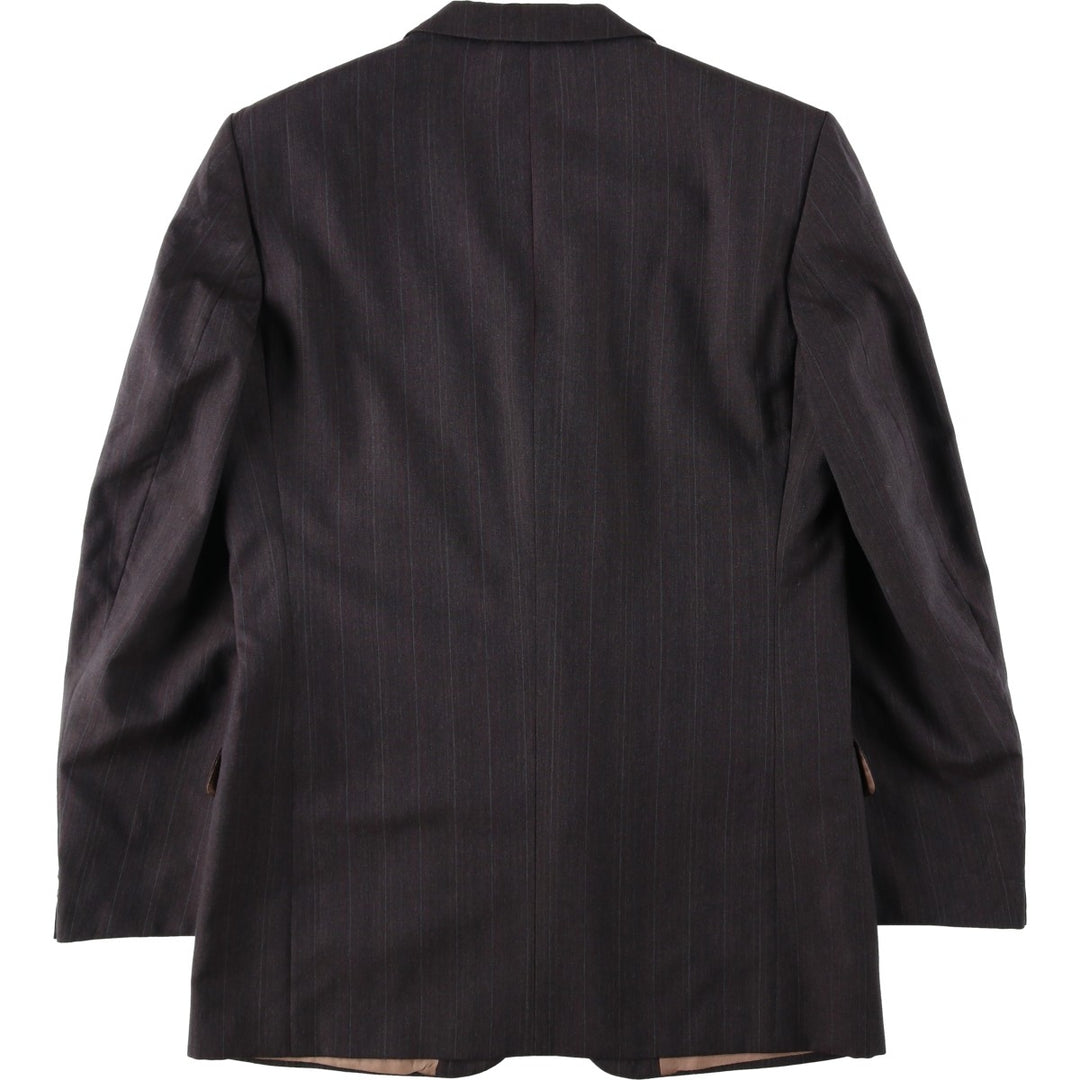 JONATHAN BRYAN Stripe Pattern Wool Tailored Jacket, Made in Canada, Men's Size M (approx.) wool brown type Vintage Second Hand