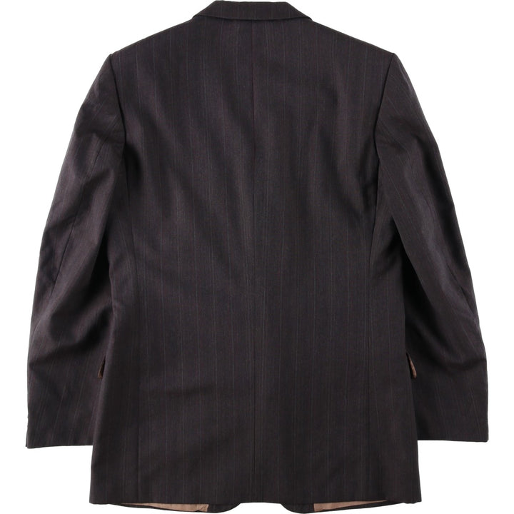 JONATHAN BRYAN Stripe Pattern Wool Tailored Jacket, Made in Canada, Men's Size M (approx.) wool brown type Vintage Second Hand
